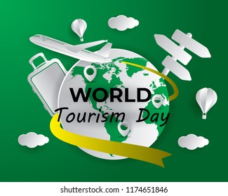world tourism day tourism day illustration world tourism day vector paper art