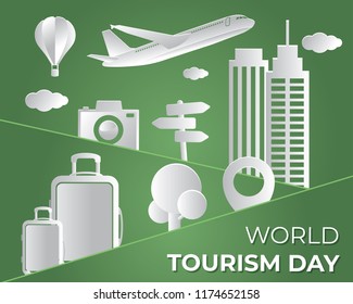 world tourism day tourism day illustration world tourism day vector paper art