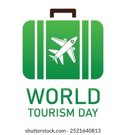 World tourism day.art and illustrator.in white background,bag.air plane.art work .vector design.post