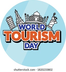 world tourism day logo concept. world tourism day vector design. travel background design