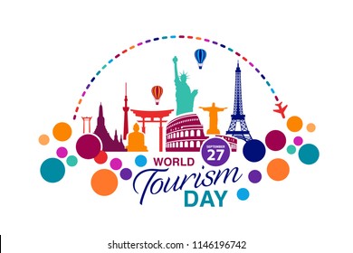 World Tourism Day logo template vector illustration