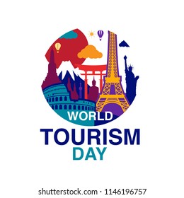 World Tourism Day logo template vector illustration