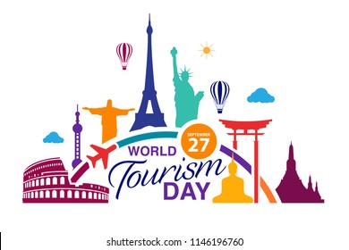 World Tourism Day logo template vector illustration