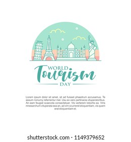 World Tourism Day logo vector illustration