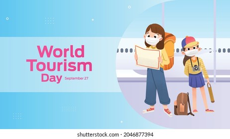  World tourism day on september 27 business brochure flyer banner design horizontal template vector, cover presentation abstract, modern publication poster and flag-banner. 