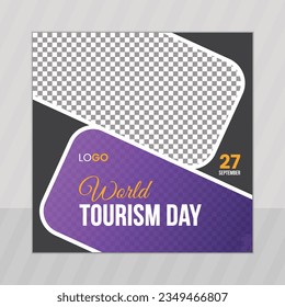 World tourism day social media post template squrae flyer design