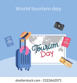 World tourism day, Travel and Tourism concept. Vector concept illustration and template