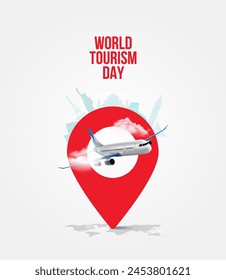 World tourism day, travel concept vector illustration