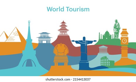 world tourism Day Vector Background Horizontal