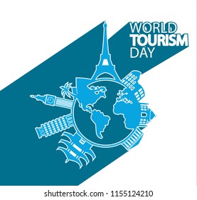 World Tourism Day vector illustration