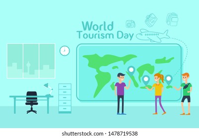 world tourism day vector illustration