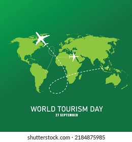 Ilustración vectorial del Día Mundial del Turismo. diseño sencillo y elegante