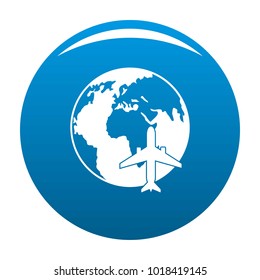 World tourism icon vector blue circle isolated on white background 