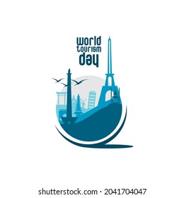 world tourist day illustration vector, world travel icon
