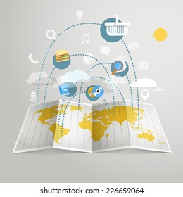 World trade abstract scheme. Design elements