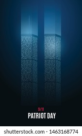 World Trade Center NYC. 9/11 Twin towers vector illustration. Remembers day background.