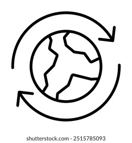 Ilustração do vetor da linha do ícone do Comércio Mundial