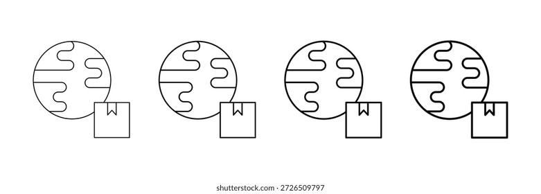 World Trade Icons Vetor Definir Em Estilo De Linha De Traço Diferente