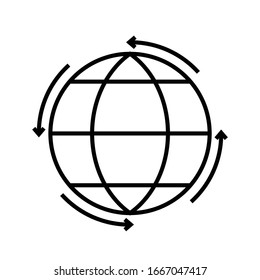 World trade line icon, concept sign, outline vector illustration, linear symbol.