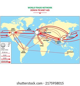 World trade network. drawing, vector