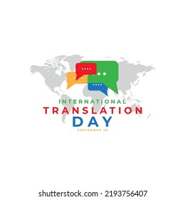 World Translation Day Vector Design Illustration  logo for greeting card  poster  banner  background  with world map