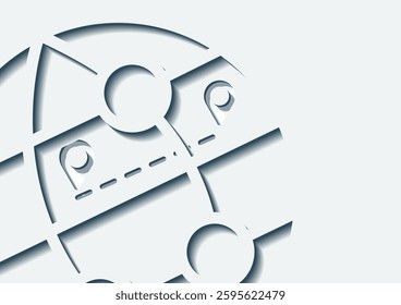World transportation background with copy space. paper cut style Vector illustration.