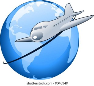 130 Airplane around globe moving Images, Stock Photos & Vectors ...