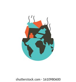 World and trash design, Pollution factory environment dirty danger industry plant chemical and toxic theme Vector illustration