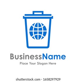 world trash logo vector template. Suitable for business, web environment.