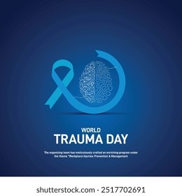 dia mundial do trauma. dia mundial do trauma conceito criativo banner, cartaz, postagem de mídia social, fundo, modelo, design de cartão postal etc. 