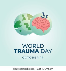 World Trauma Day design template good for celebration usage. brain vector illustration. brain image. flat design. vector eps 10.