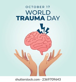 World Trauma Day design template good for celebration usage. brain vector illustration. brain image. flat design. vector eps 10.