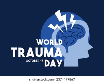 World Trauma Day. October 17. Flat design vector. Poster, banner, card, background. Eps 10.