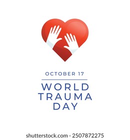 World Trauma Day vector design template good for celebration usage. World Trauma Day design. Blue ribbon. flat design. eps 10. 
