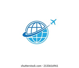 World Travel Agent Logo Icon Design Vector Template Illustration.