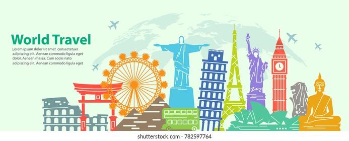 World Travel Banner vector