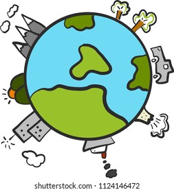 World travel concept hand draw. Vector