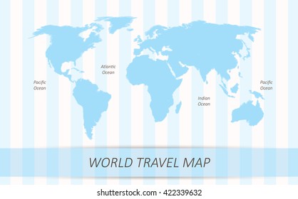 World Travel Cyan Map