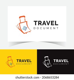 World Travel Document Logo Design Template. Doc File. Travel Logo.