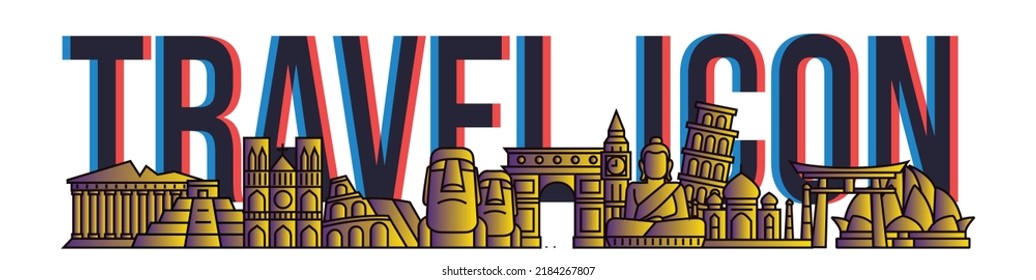 World Travel Icon Set Vector Illustration