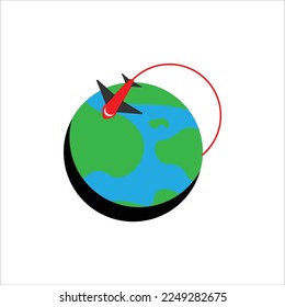 World Travel Icon Shape Vector