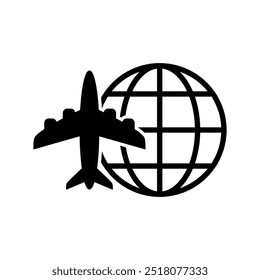 Icono de viaje mundial Icono de Vector y globo
