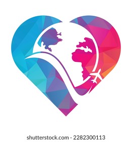 World travel logo design icon vector. Airplane and world symbol or icon.