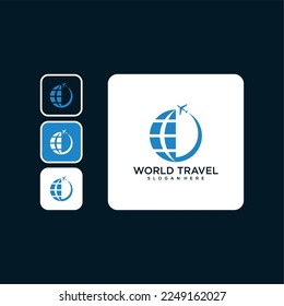 world travel logo design template