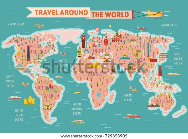 travel map of the world poster World Travel Map Poster Travel Tourism Stock Vector Royalty Free travel map of the world poster