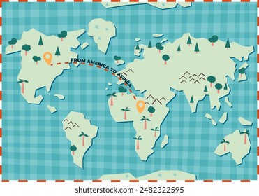 World Travel Map. Vector Illustration.