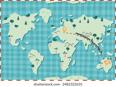 World Travel Map. Vector Illustration.