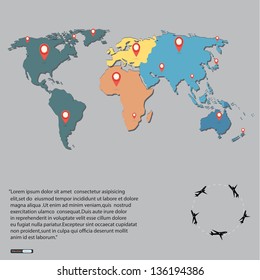World travel Map,Set elements of infographics. vector eps 10