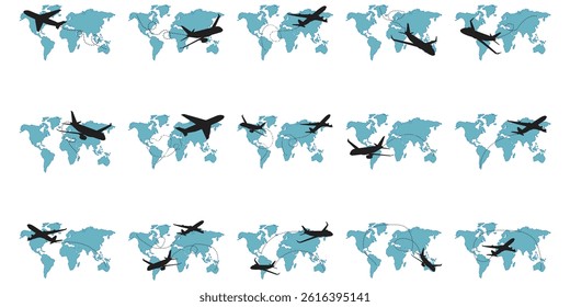 World Travel Route Element Collection