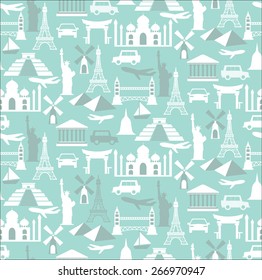 world travel seamless pattern, Endless texture can be used for wallpaper, pattern fills, web page background,surface textures.